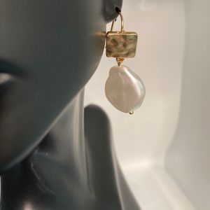 Little Something Pearl and Gold Dangle Earrings